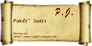 Pakó Judit névjegykártya